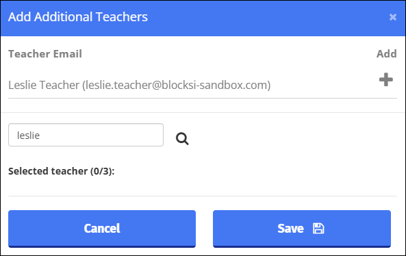 Add Co-Teachers Window Results