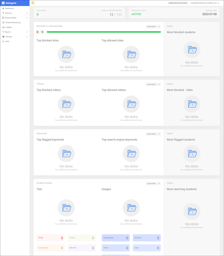 Delegate Dashboard