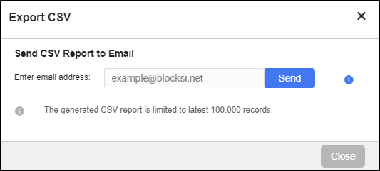 Export CSV Analytics Logs Window