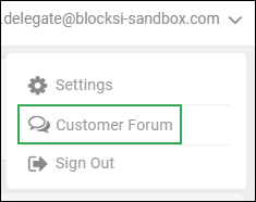 Delegate Action Bar Drop Down List - Customer Forum Option