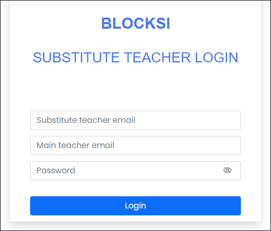 Substitute Teacher Login Page