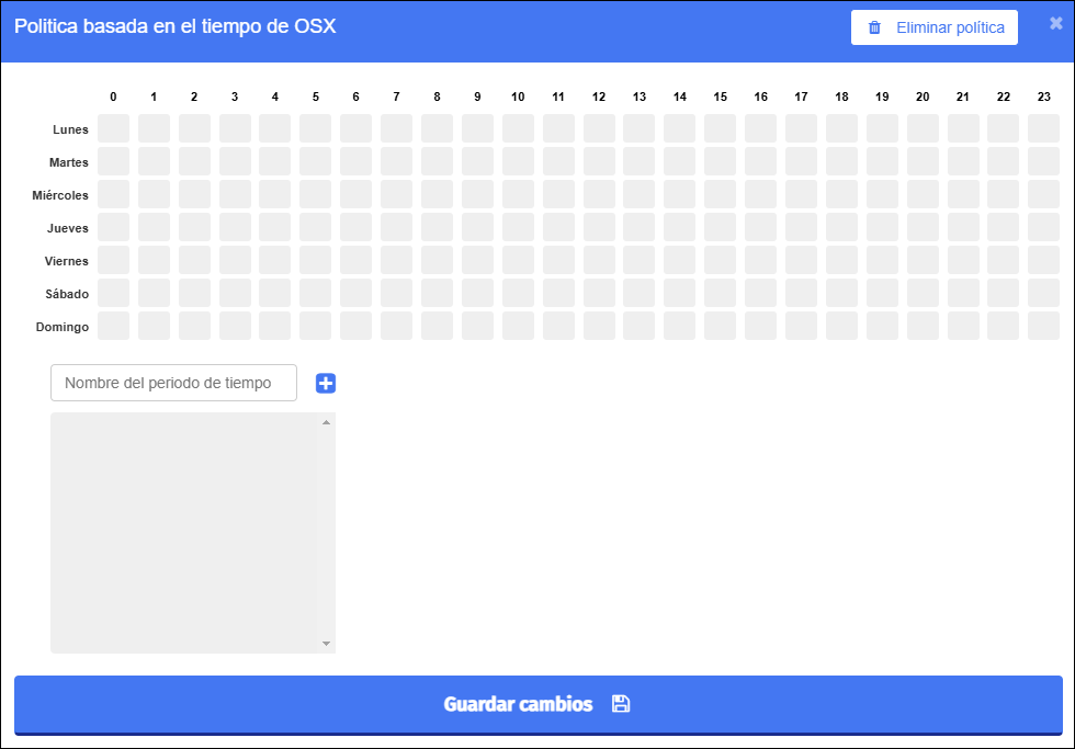 Crear una ventana de política basada en tiempo de OSX