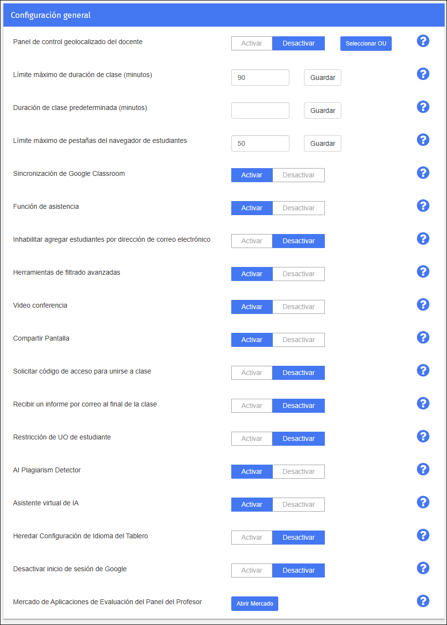 Pantalla de cuentas de docentes: tercera parte