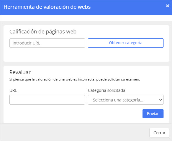 Herramienta de calificación de sitios web para profesores