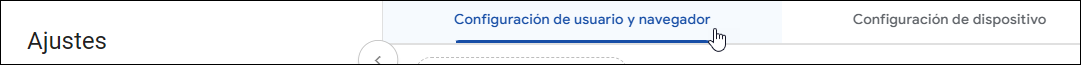 Consola de administración de Google: seleccione Configuración de usuario y navegador