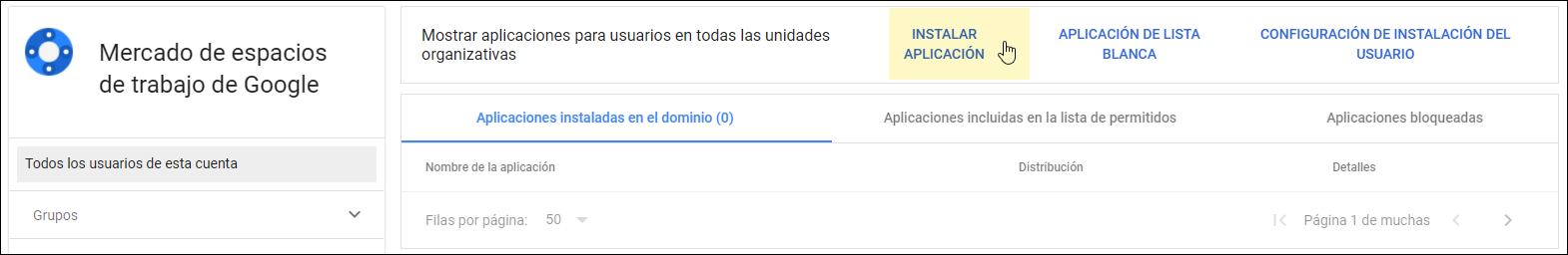 Google Workspace Marketplace: enlace de instalación de la aplicación