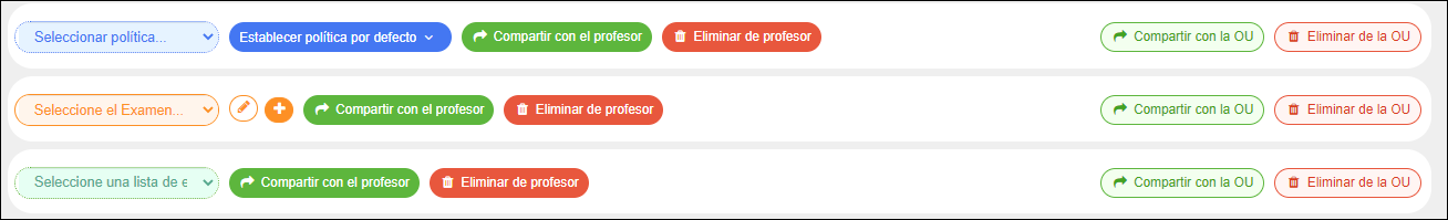 Sección de política/evaluación/lista de excepciones