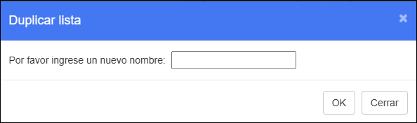 Ventana de lista duplicada
