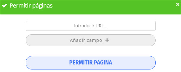 Ventana Permitir páginas