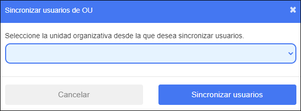 Sincronizar usuarios desde la ventana de la unidad organizativa