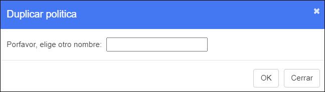 Ventana de política duplicada