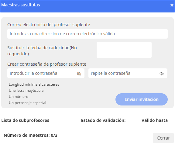 Ventanilla de profesores sustitutos