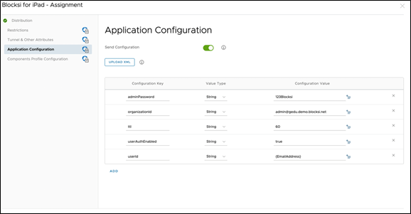 Configuración de la aplicación de tareas Blocksi para iPad