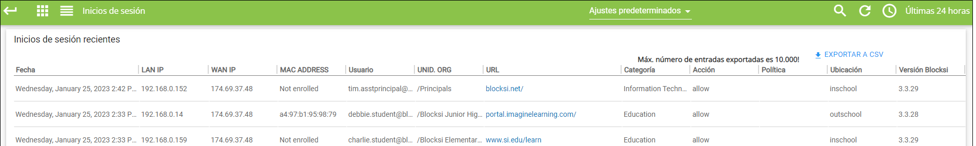 Registros de análisis de DNS