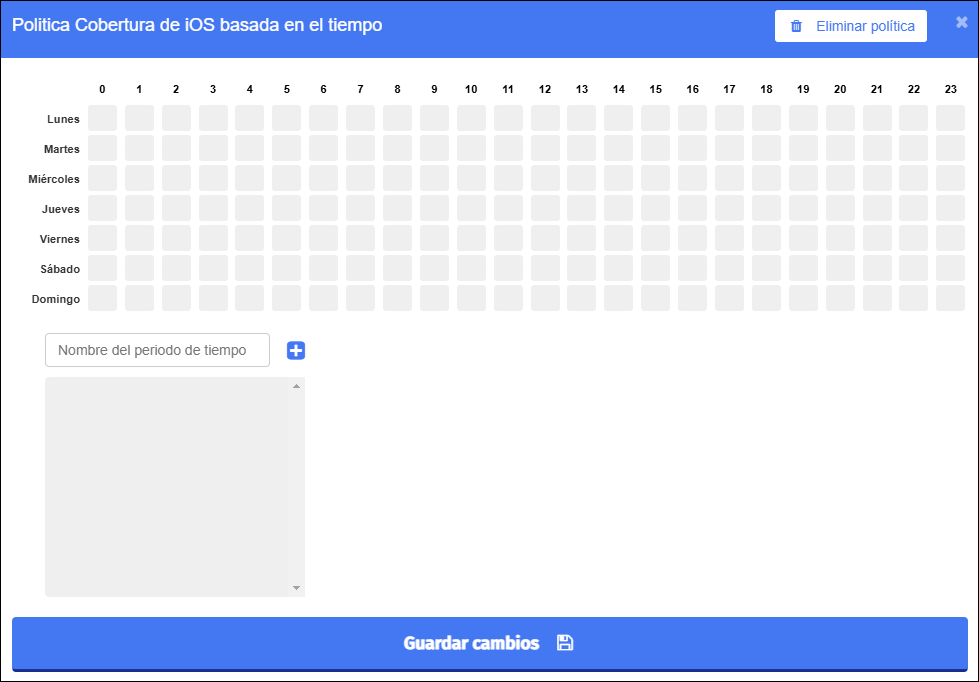 Crear una ventana de política temporal general para iOS