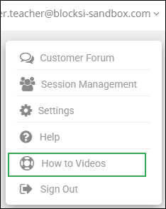 Liste déroulante Action Bar - Option « Comment créer des vidéos »