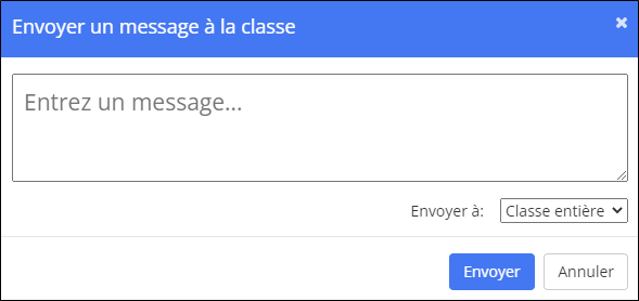 Envoyer un message à la fenêtre de classe