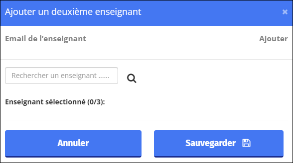 Fenêtre Ajouter des co-enseignants