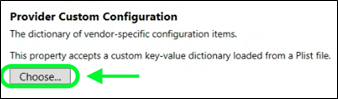 Configuration personnalisée du fournisseur