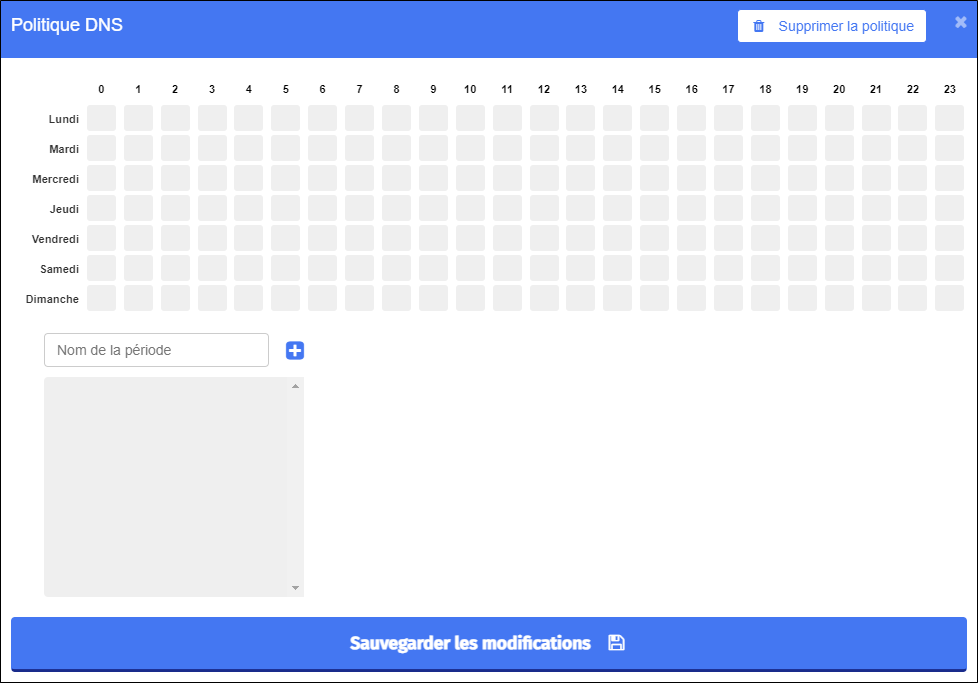 Fenêtre Créer une politique DNS
