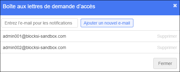 Destinataires des demandes d'accès