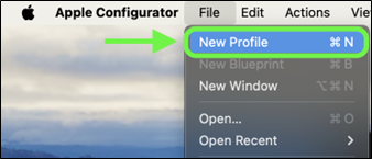 Apple Config Nouveau profil