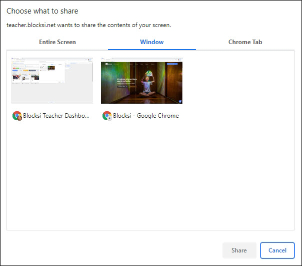 Share Teacher Window Option