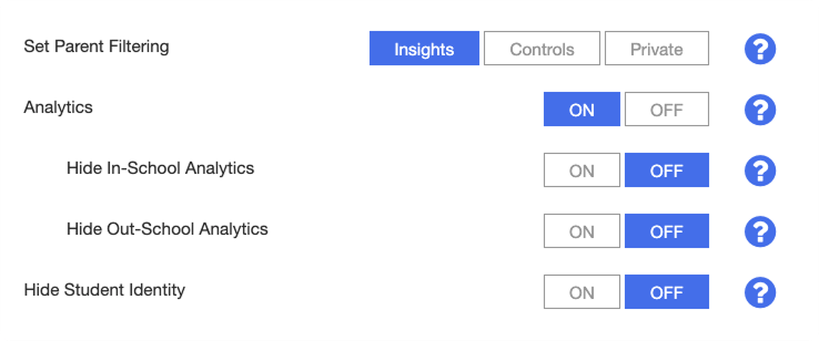 Opção de controle Insights