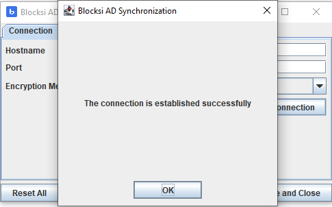 AD Sync Success Window Janela de sucesso do AD Sync