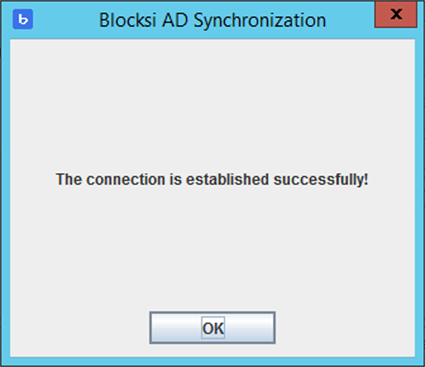 AD Sync Success Window