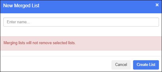 New Merged List Window
