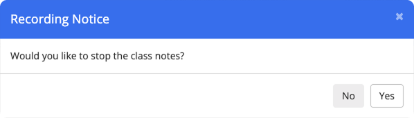 Recording Notice - Stop Class Notes
