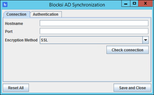 AD Sync Connection Window
