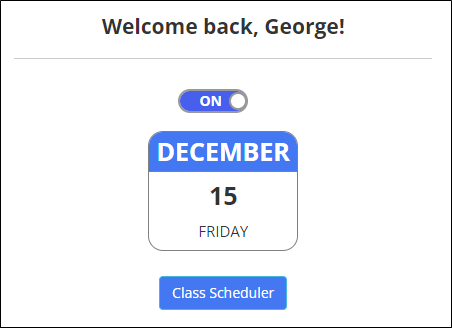 Schedule Classes Introduction Screen