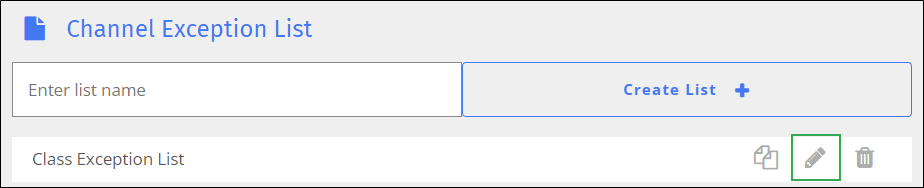 YouTube Channel Exception List Screen - Edit Icon