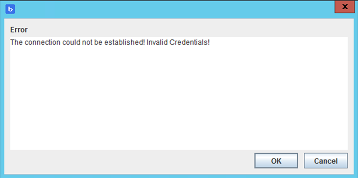 AD Sync Invalid Credentials Window Janela de credenciais inválidas do AD Sync