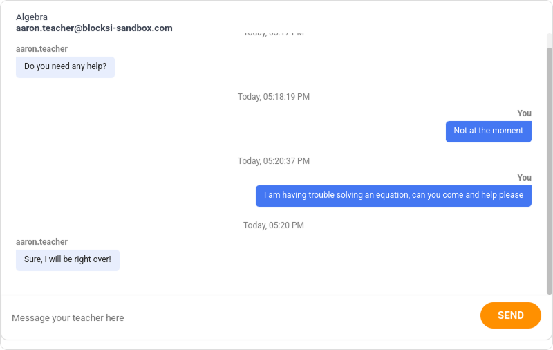Blocksi Chat Window