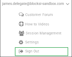Delegate Action Bar Drop Down List - Sign Out Option