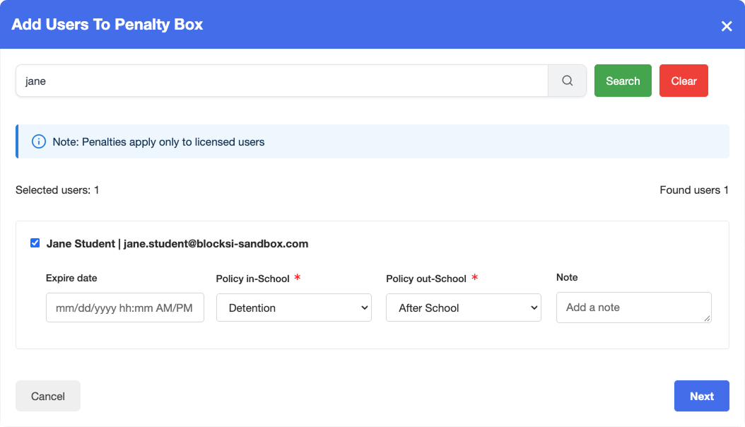 BM-Add_Users_Filled_Out_Window.png Add Users to Penalty Box Window
