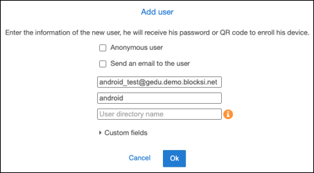 Add User Window Adicionar janela de usuário