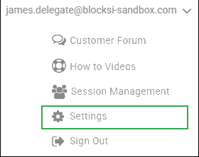 Delegate Action Bar Drop Down List - Settings Option