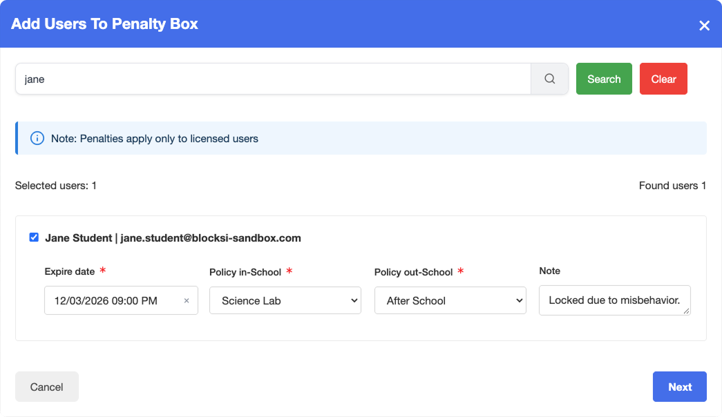 DD-Add_Users_to_Penalty_Box_Window.png Add Users to Penalty Box Window