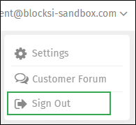 Parent Action Bar Drop Down List - Sign Out Option