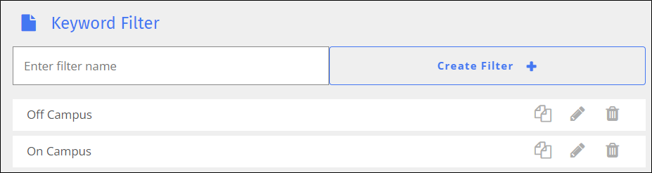 YouTube Keyword Filter Screen