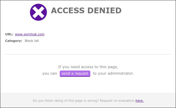 Access Denied Screen Tela de acesso negado