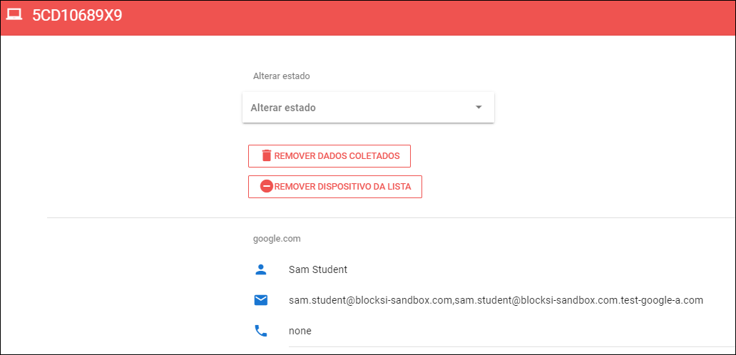 Change Device Status Janela Alterar status do dispositivo