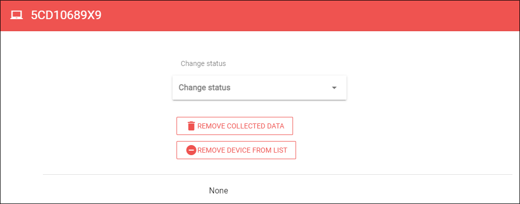 Change Device Status Window