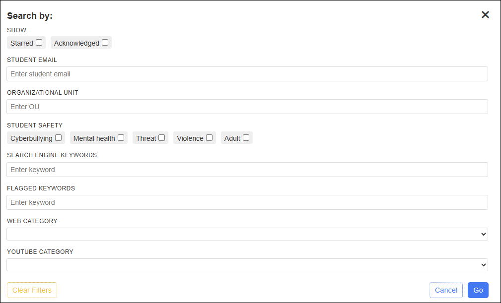 Search the Alerts Log Window