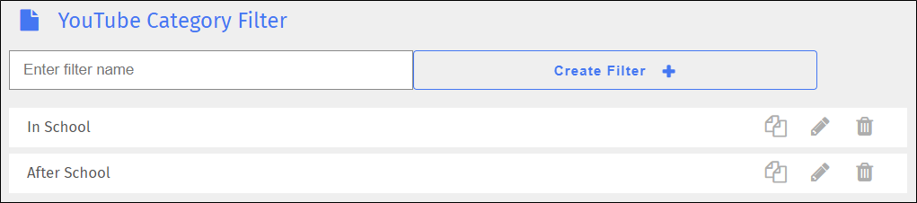 YouTube Category Filter Screen YouTube Category Filter Screen