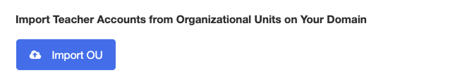 Seção Importar contas de professor de unidades organizacionais do seu domínio